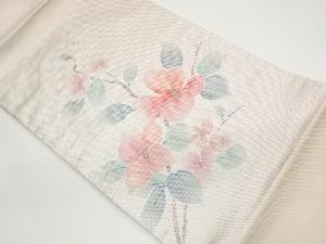 椿模様刺繍名古屋帯